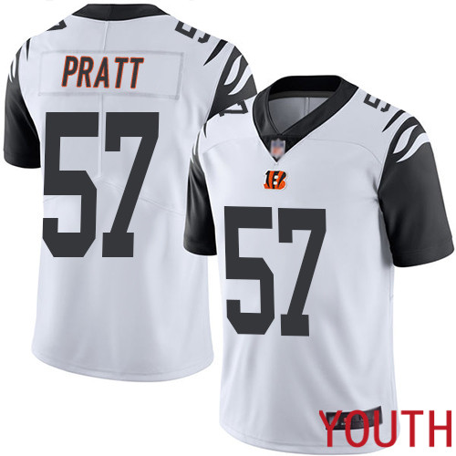 Cincinnati Bengals Limited White Youth Germaine Pratt Jersey NFL Footballl #57 Rush Vapor Untouchable